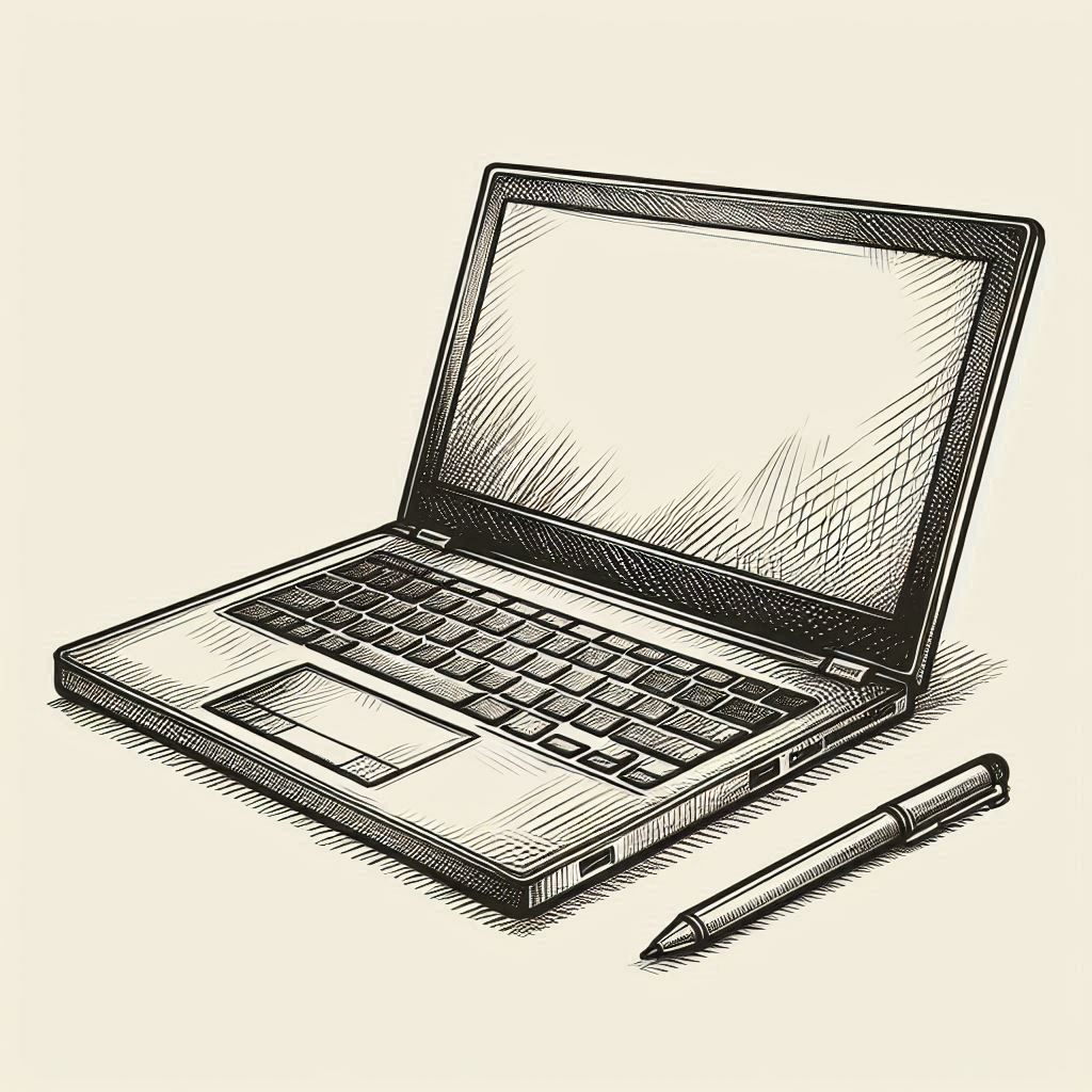 sketch of a laptop